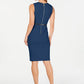 Calvin Klein Women's V Neck Belted Dress Blue Size 12 Petite