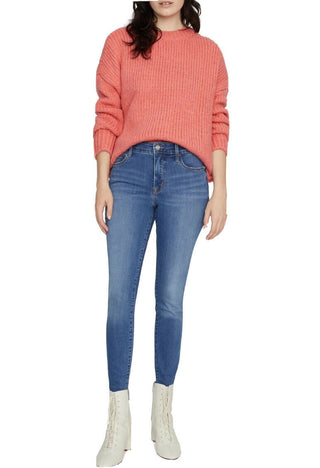 Sanctuary Women's Telluride Pullover Cable Knit Crewneck Sweater Orange Size Small