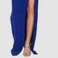 Emerald Sundae Junior's High Slit Gown Blue Size Small