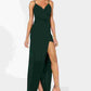 Emerald Sundae Junior's High Slit Gown Green Size Large