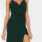 Emerald Sundae Junior's High Slit Gown Green Size Large