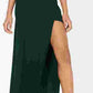Emerald Sundae Junior's High Slit Gown Green Size Large