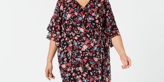 Calvin Klein Women's Plus Size Faux Wrap Maxi Dress Gray Size Petite Small