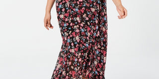 Calvin Klein Women's Plus Size Faux Wrap Maxi Dress Gray Size Petite Small