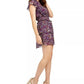 Q & A Women's Smocked Floral Print Dress Purple Size Medium