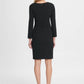 DKNY Women's Long Sleeve Empire Waist Sheath Dress Black Size 8