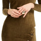 Almost Famous Junior's Corduroy Snap Bodycon Dress Green Size Large