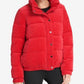 DKNY Women's Sport Velour Puffer Jacket Red Size Medium