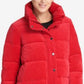 DKNY Women's Sport Velour Puffer Jacket Red Size Medium