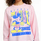 Mad Engine Juniors' Disney Mickey Mouse Tough Long Sleeved Graphic T-Shirt Pink Size X-Small