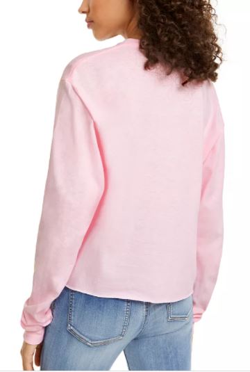 Mad Engine Juniors' Disney Mickey Mouse Tough Long Sleeved Graphic T-Shirt Pink Size X-Small