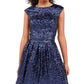 Emerald Sundae Junior's Sequined Fit & Flare Dress Blue Size Medium