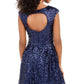 Emerald Sundae Junior's Sequined Fit & Flare Dress Blue Size Medium
