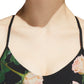 Adidas Women's Floral-Print Racerback Low-Impact Sports Bra Black Size Medium