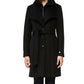 Soia & Kyo Women's Belted Single Breasted Coat Black Size Small
