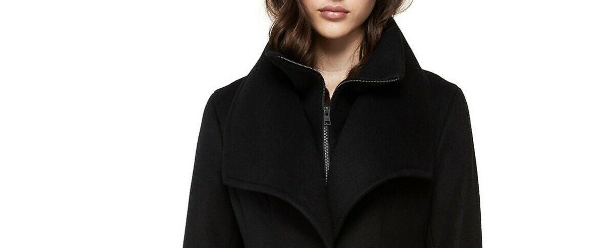 Soia & Kyo Women's Belted Single Breasted Coat Black Size Small