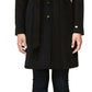 Soia & Kyo Women's Belted Single Breasted Coat Black Size Small