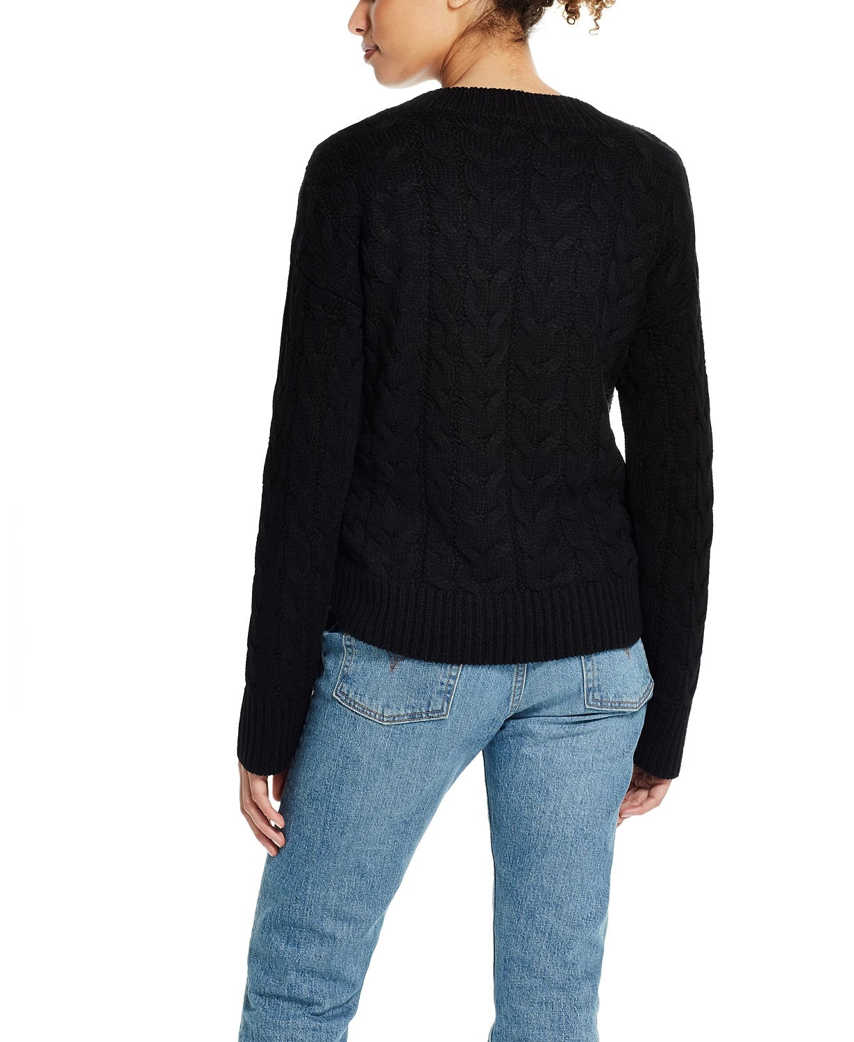 Weatherproof Vintage Women's Side Tie Sweater Black Size Large