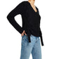 Weatherproof Vintage Women's Side Tie Sweater Black Size Large