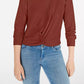 Gypsies & Moondust Juniors' Twist-Front Waffle-Knit Top Brown Size Large
