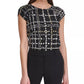 Tommy Hilfiger Women's Floral-Plaid-Print Top Black Size Medium