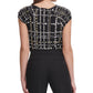 Tommy Hilfiger Women's Floral-Plaid-Print Top Black Size Medium