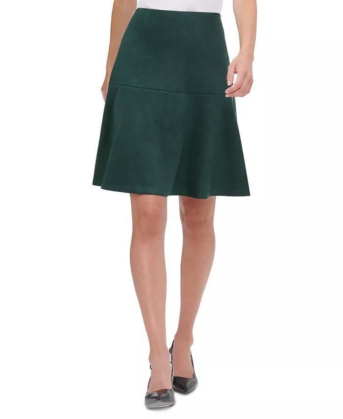 Tommy Hilfiger Women's Faux Suede A Line Skirt Green Size 16