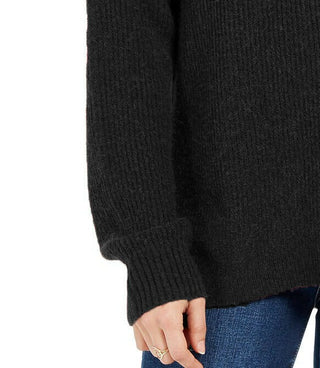 Hippie Rose Juniors' Turtleneck Sweater Black Size X-Large