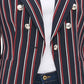 Tommy Hilfiger Women's Striped Double Breasted Blazer Red Size 6