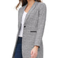 Tommy Hilfiger Women's Plaid One-Button Elbow-Patch Blazer Gray Size 8