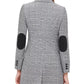 Tommy Hilfiger Women's Plaid One-Button Elbow-Patch Blazer Gray Size 8
