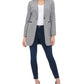 Tommy Hilfiger Women's Plaid One-Button Elbow-Patch Blazer Gray Size 8