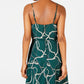 Teeze Me Women's Ruffled Printed Spaghetti Strap V Neck Short Faux Wrap Dress Green Size 1