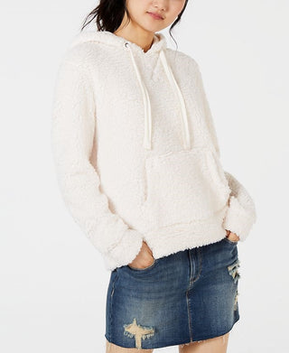 Hippie Rose Juniors' Sherpa Hoodie Natural Size X-Small