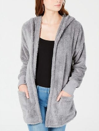 Hippie Rose Juniors' Cozy Cardigan Gray Size Large