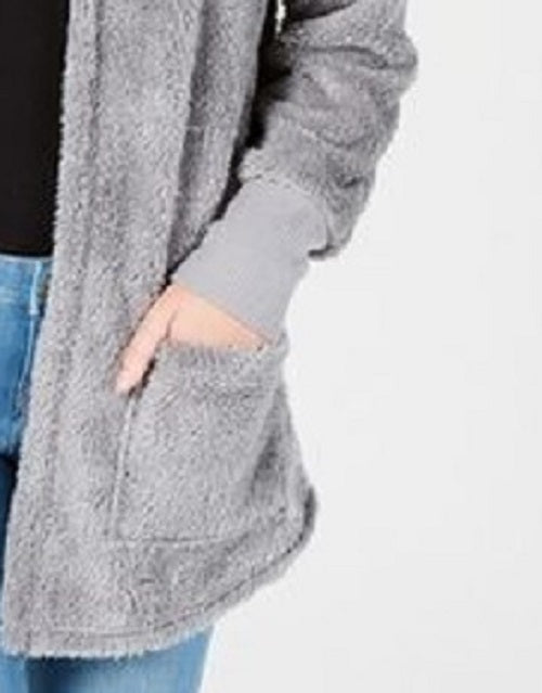 Hippie Rose Juniors' Cozy Cardigan Gray Size Large