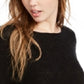 Hippie Rose Juniors' Lace-Up Sweater Black Size Small