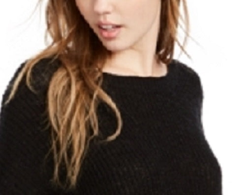 Hippie Rose Juniors' Lace-Up Sweater Black Size Small