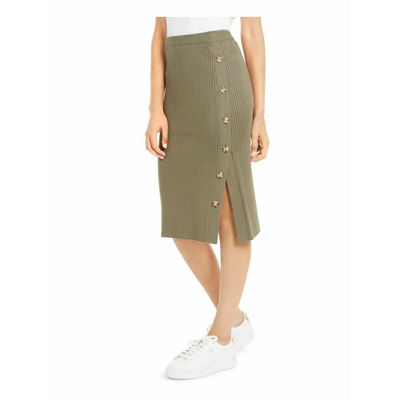 Hippie Rose Juniors' Button Sweater Skirt Green Size X-Small