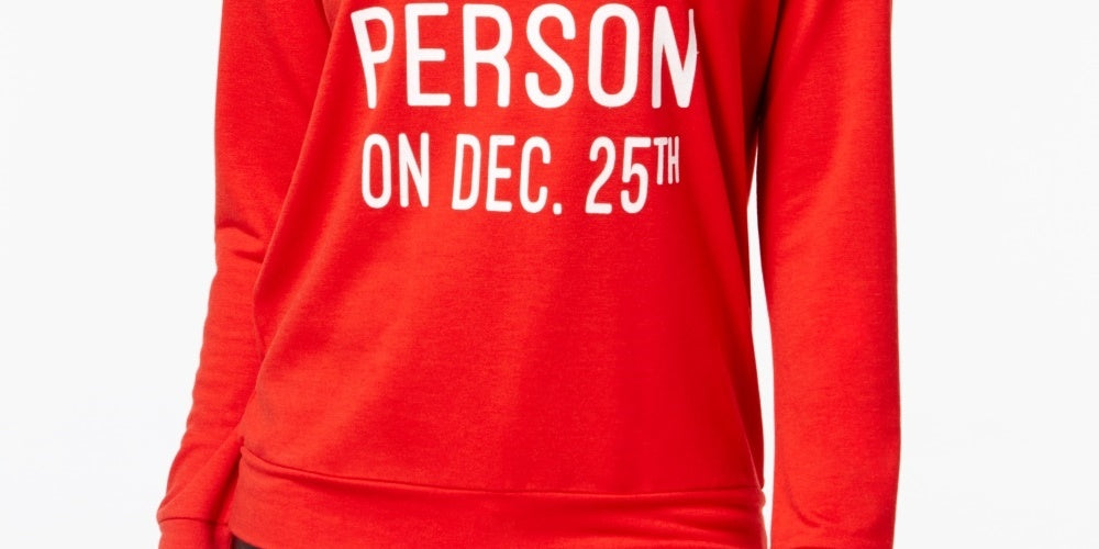 Rebellious One Juniors' Morning Person Graphic Top Red Size Large