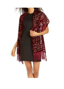 INC International Concepts Women's Animal Print Shine Velvet Wrap Purple Size Regular