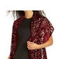 INC International Concepts Women's Animal Print Shine Velvet Wrap Purple Size Regular