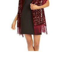 INC International Concepts Women's Animal Print Shine Velvet Wrap Purple Size Regular