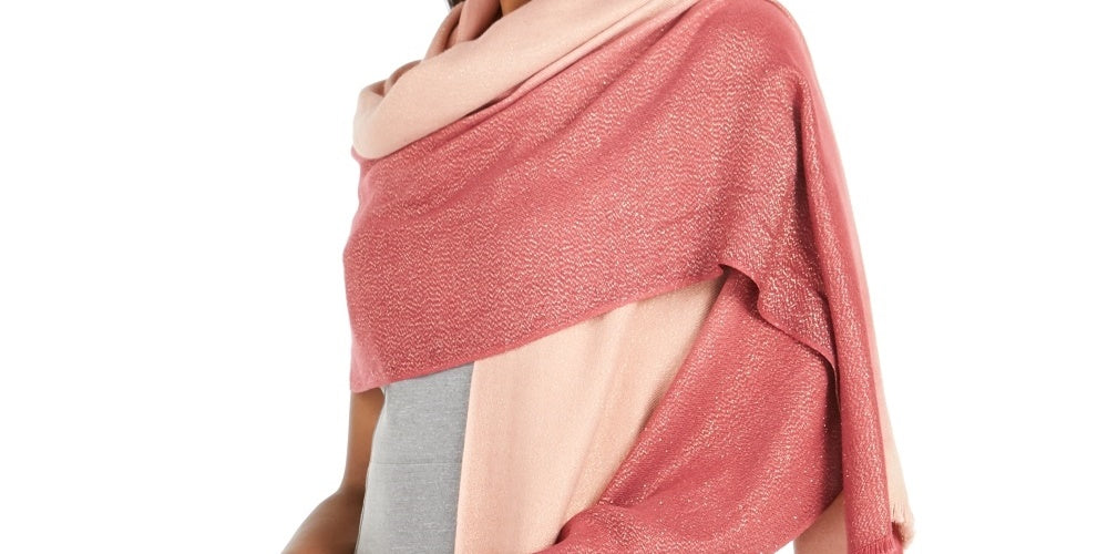 INC International Concepts Women's Ombre Shine Pashmina Scarf Wrap Wine Size Regular