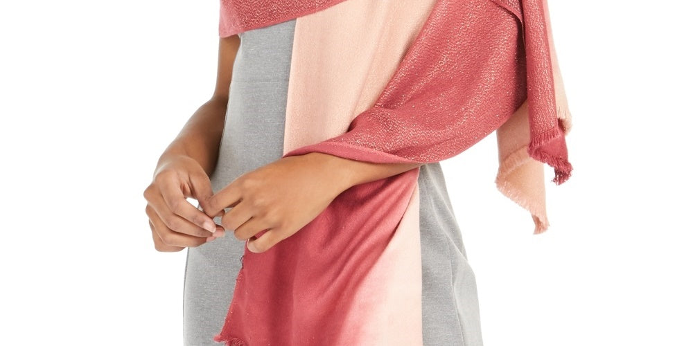 INC International Concepts Women's Ombre Shine Pashmina Scarf Wrap Wine Size Regular