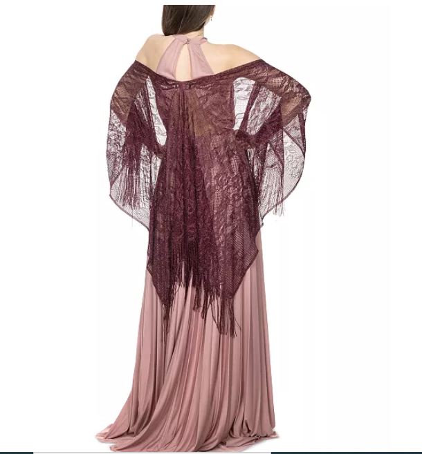 INC International Concepts Women's Floral Lurex Mesh Topper Purple Size Regular