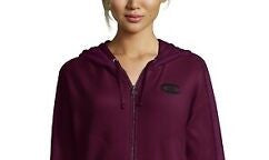 Champion Women's Heritage Herringbone Zip Hoodie Purple Size Small