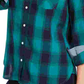Tommy Hilfiger Women's Check Print Button Down Shirt Green Size X-Small