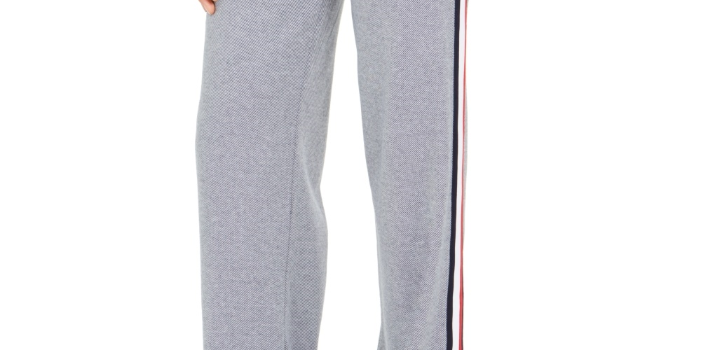 Tommy Hilfiger Women's Sport Side Stripe Sweatpants Blue Size Large