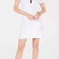 Tommy Hilfiger Women's Polka Dot Collar Polo Shirt Dress White Size Large